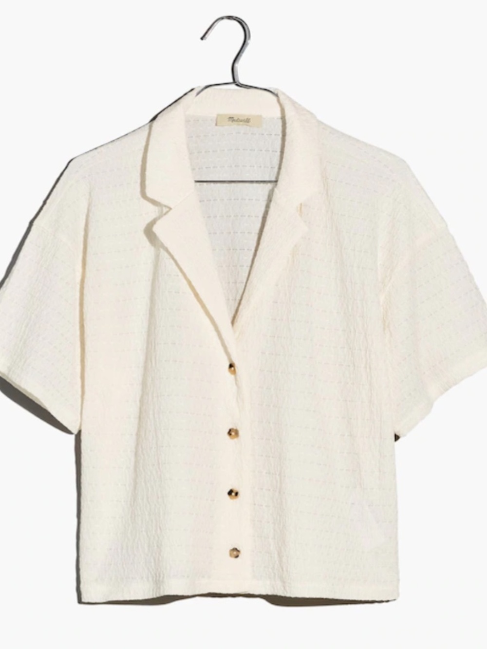 Madewell Cream Textured Tank & Button-Front Shirt Set - Picture 2 of 8